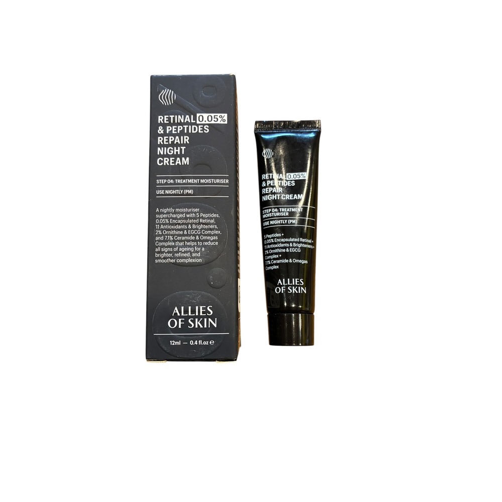 Allies Of Skin Retinal 0.05% Peptides Repair Night Cream 12ml New Travel Size